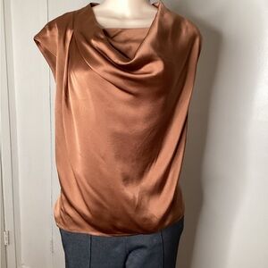 Elegant Copper Satin Blouse